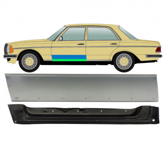 Notranji in zunanji popravni panel sprednjih vrat za Mercedes W123 1975-1985 / Leva / Komplet 9909