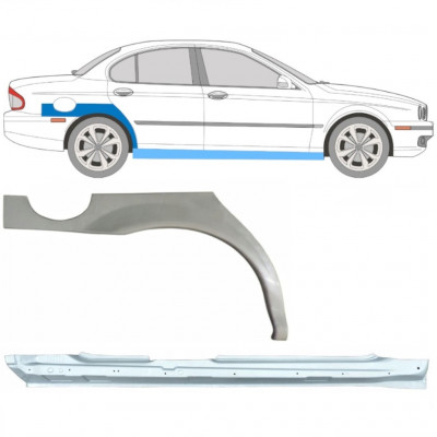 Reparaturni del praga in zadnjega blatnika za Jaguar X-Type 2001-2009 / Desna / Komplet 12620