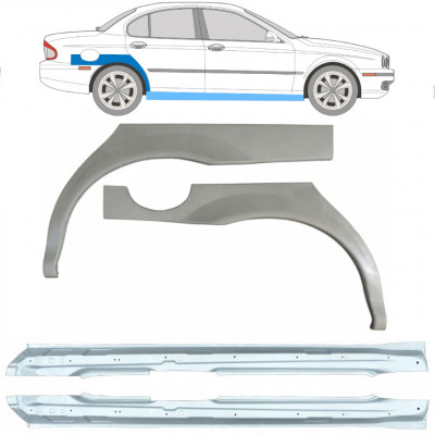 Reparaturni del praga in zadnjega blatnika za Jaguar X-Type 2001-2009 / Komplet 12622