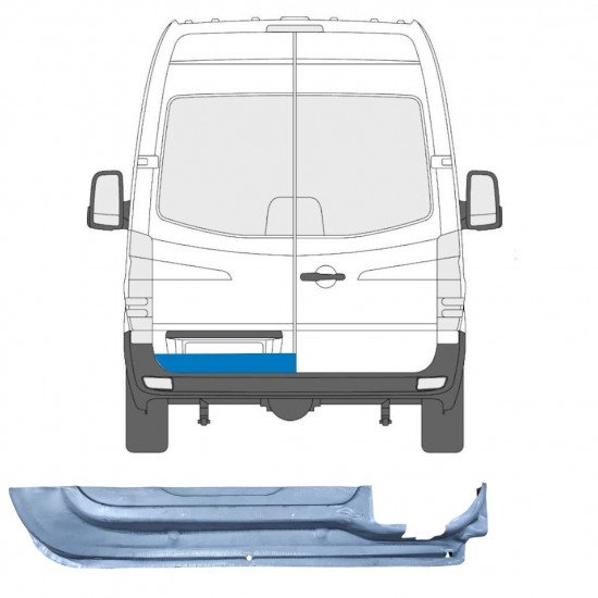 Popravni panel zadnjih vrat za Mercedes Sprinter 2006- / Leva 5680